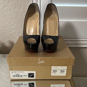 Christian Louboutin Black Peep Toe Heels